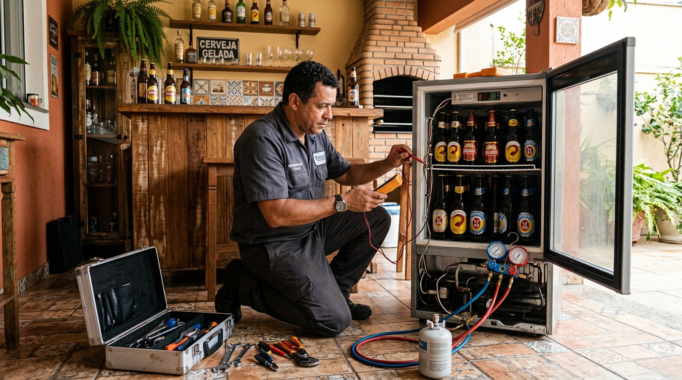 Aplicação de gás refrigerante em cervejeira atendida em Suzano‑SP